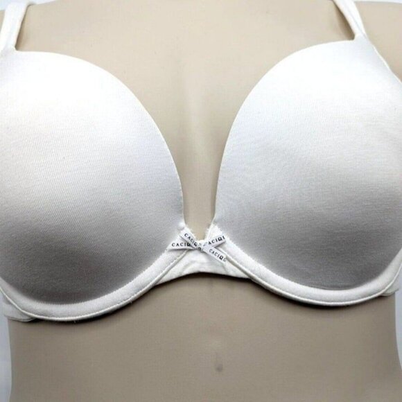 Lane Bryant Cacique Cotton Boost Plunge Bra Size 46C White - Picture 9 of 10